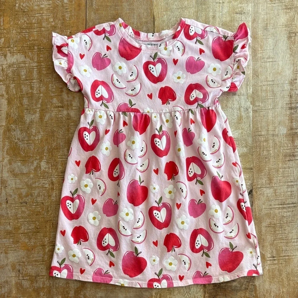 Old Navy Pink Apple Patterned Dress 5t